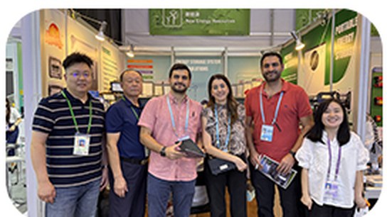 GOFA team meeting customers at an international energy exhibition